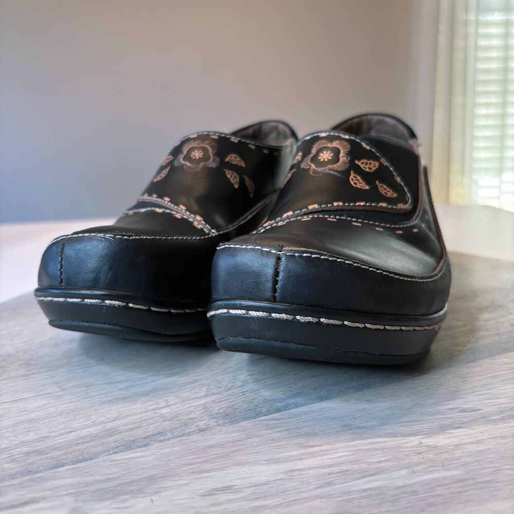 Spring Step L’Artiste Burbank Leather Slip On Clogs Black Women's EU 40 US 9.5 - Picture 5 of 12